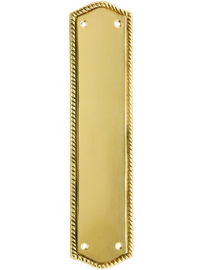 11 inch Rope Push Plate In Un-Lacquered Brass.